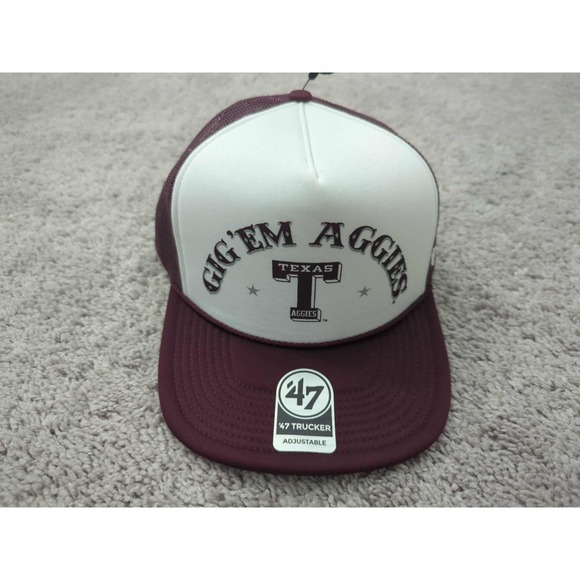 Other - Texas A&M Aggies Hat Cap Mens OSFM NCAA Gig 'Em '47 Trucker Red Adjustable NWT‎